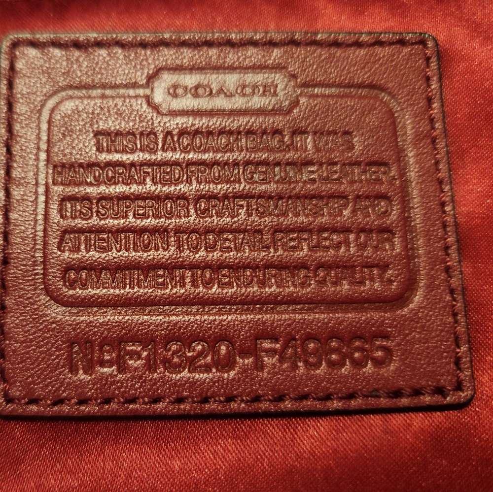Coach Purse, F49865 Park Quilted Color Block Carrie Mini Tote Bag EUC Burgundy - Picture 13 of 15
